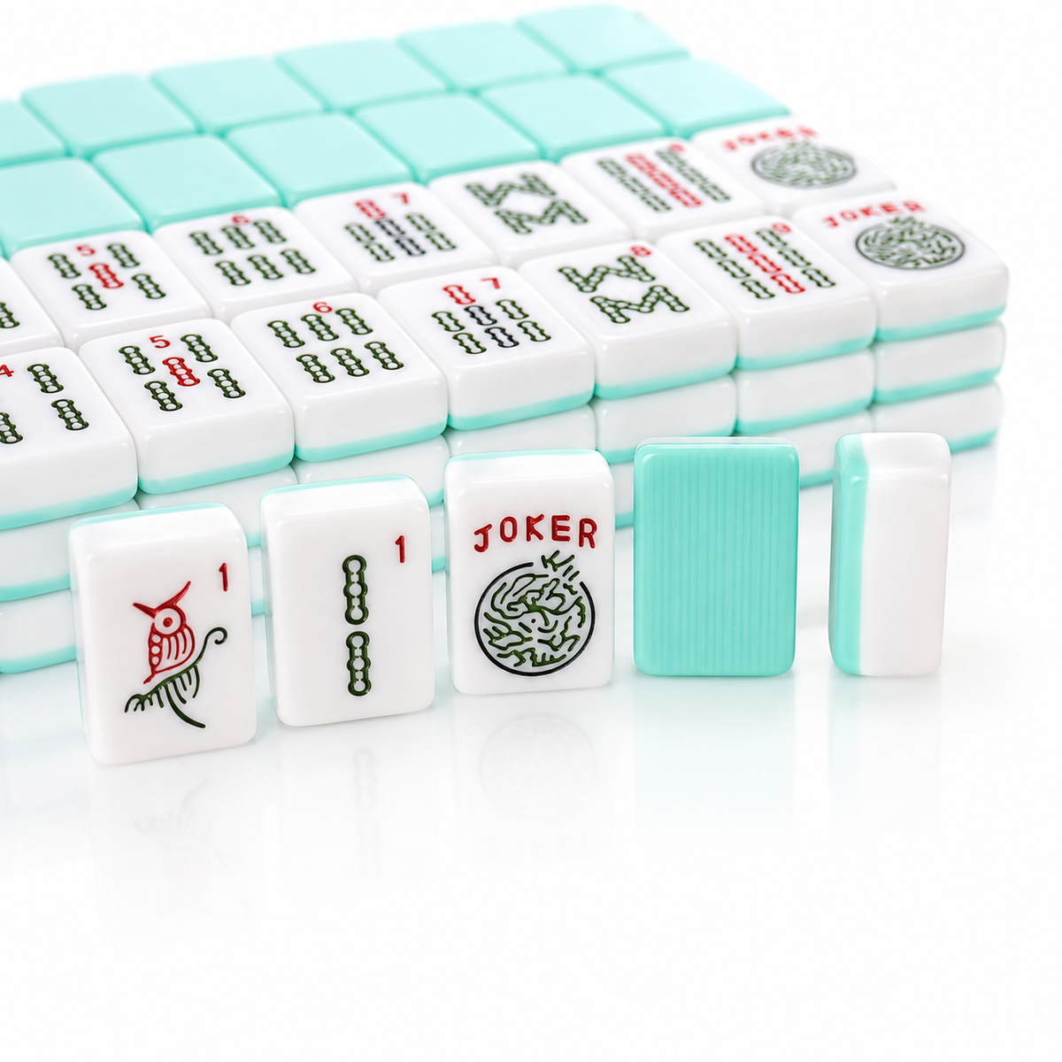 166 Green American Mahjong Tiles – 1.2 in, Tiles Only
