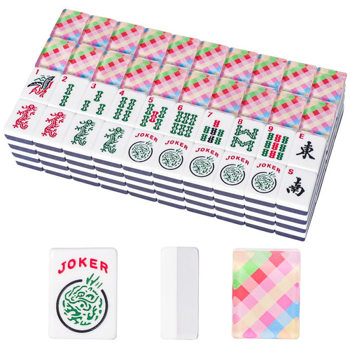 Engraved English letters and Arabic numerals on American Mahjong tiles