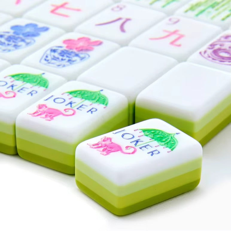 American Mahjong Acrylic Tile Set with 4-Layer Storage Box