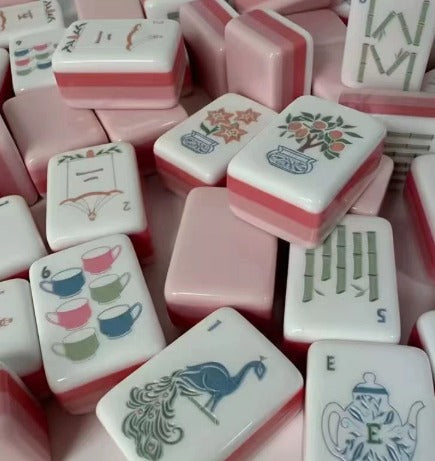 American Mahjong Acrylic Tile Set with 4-Layer Storage Box