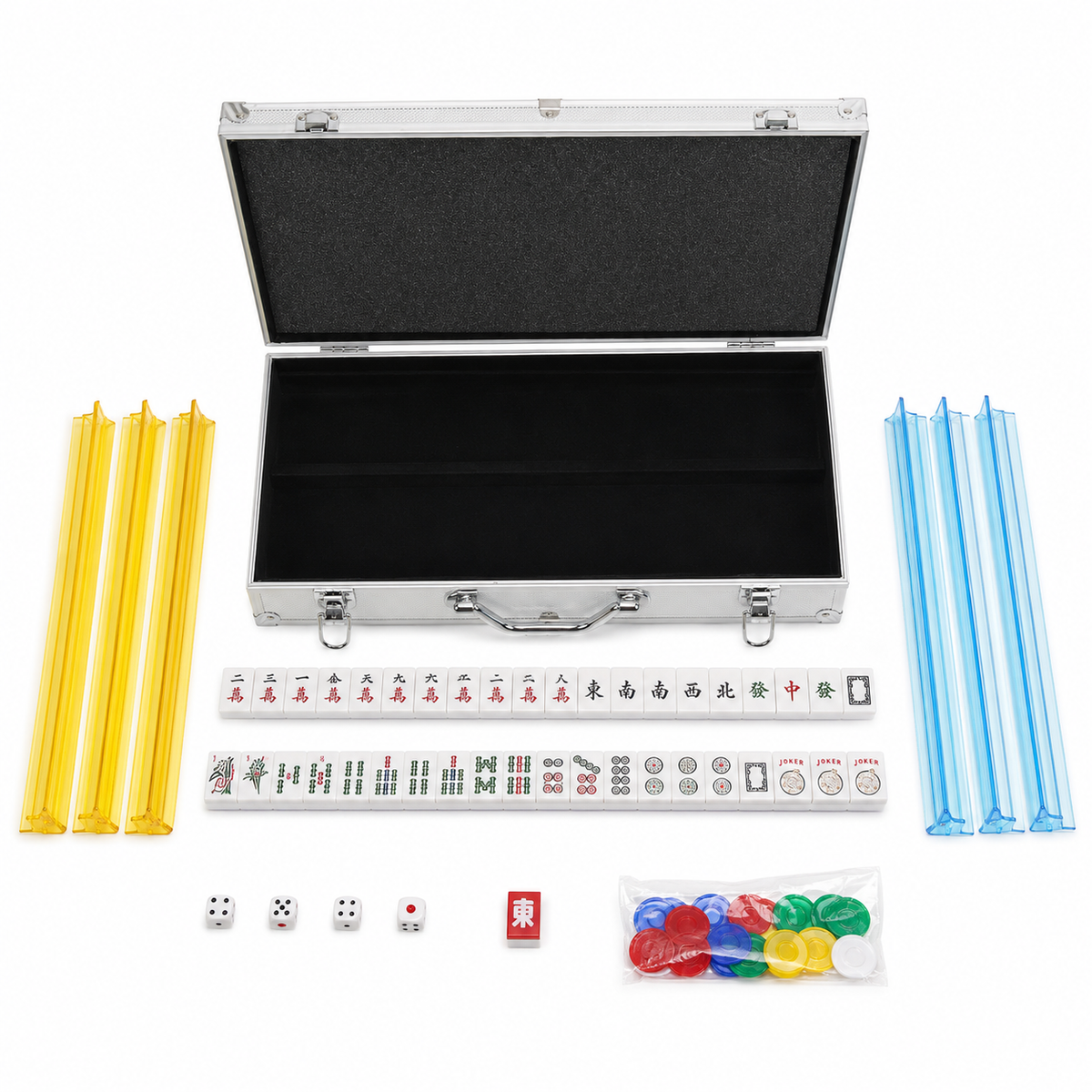 American Mahjong Set – 166 Tiles & Silver Aluminum Case
