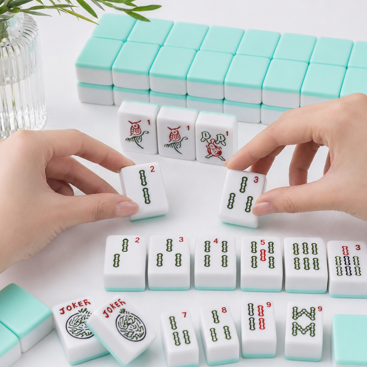 166 Green American Mahjong Tiles – 1.2 in, Tiles Only