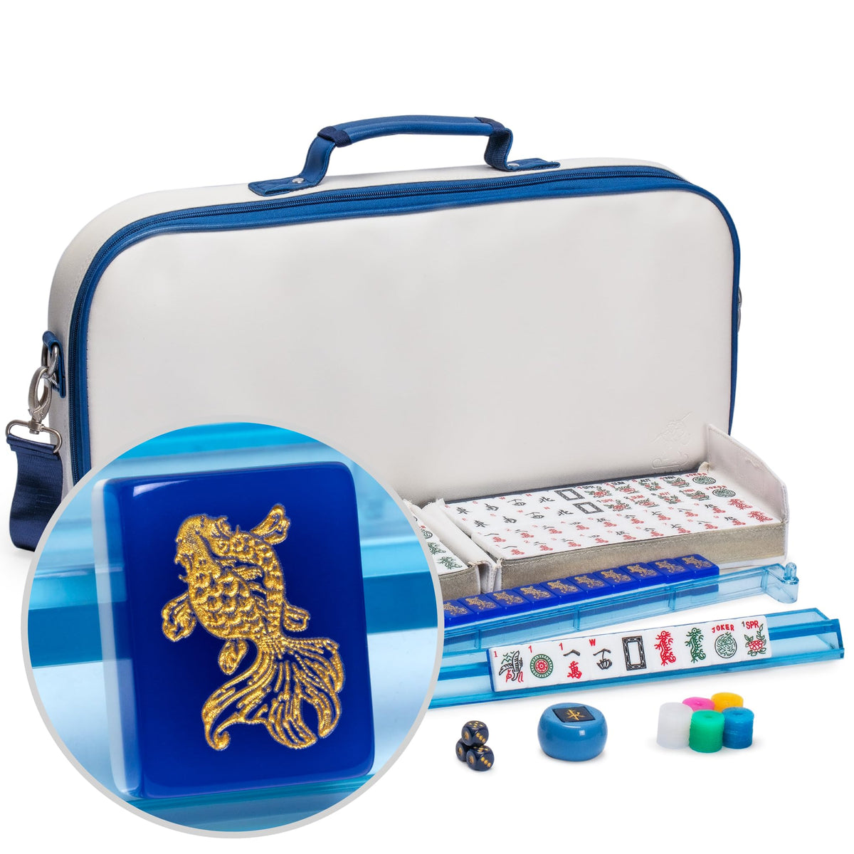 Premium Gold Edition American Mahjong Set – 166 Acrylic Tiles & White Case