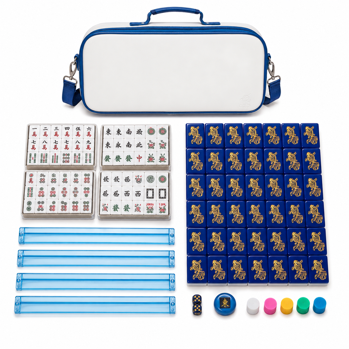 Premium Gold Edition American Mahjong Set – 166 Acrylic Tiles & White Case