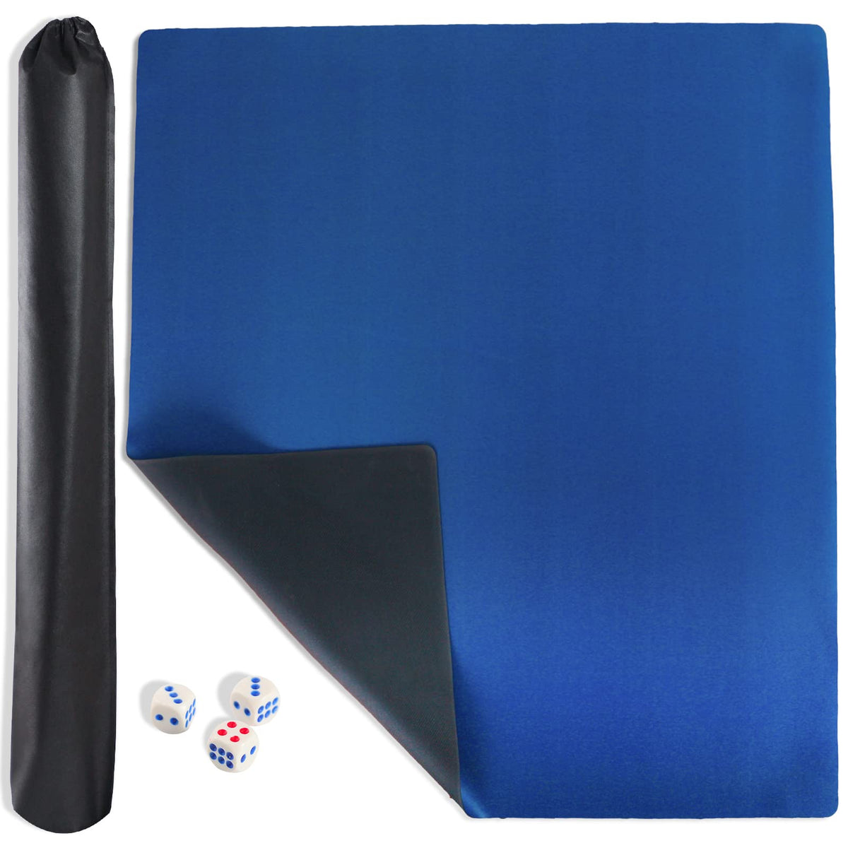 Blue 35 in Mahjong Mat with Carrying Bag & 3 Dice