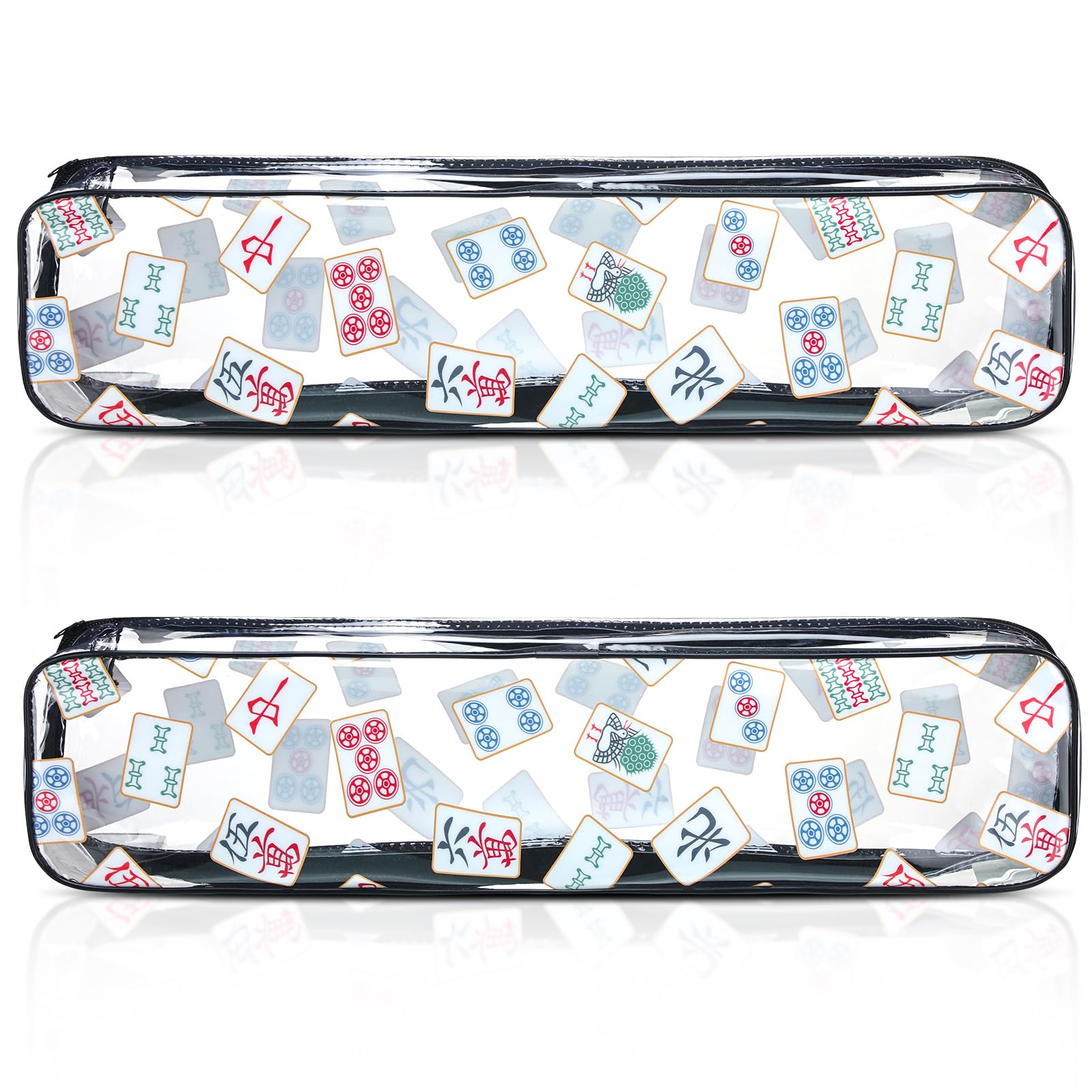 Clear Mahjong bags for storing tiles, racks or pushers
