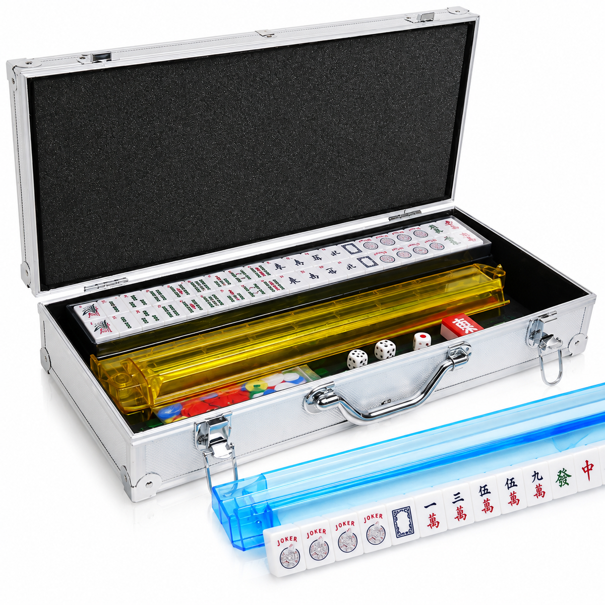 American Mahjong Set – 166 Tiles & Silver Aluminum Case