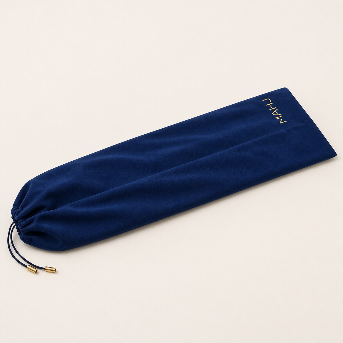 Blue high-capacity Mahjong rack protective case on a warm ivory studio background