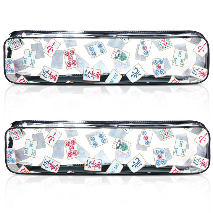 Two clear PVC zippered Mahjong storage bags
