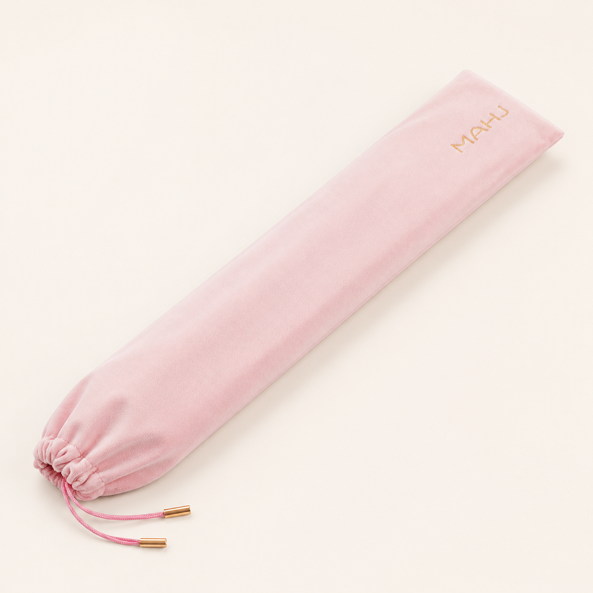 Pink high-capacity Mahjong rack protective case on a warm ivory studio background